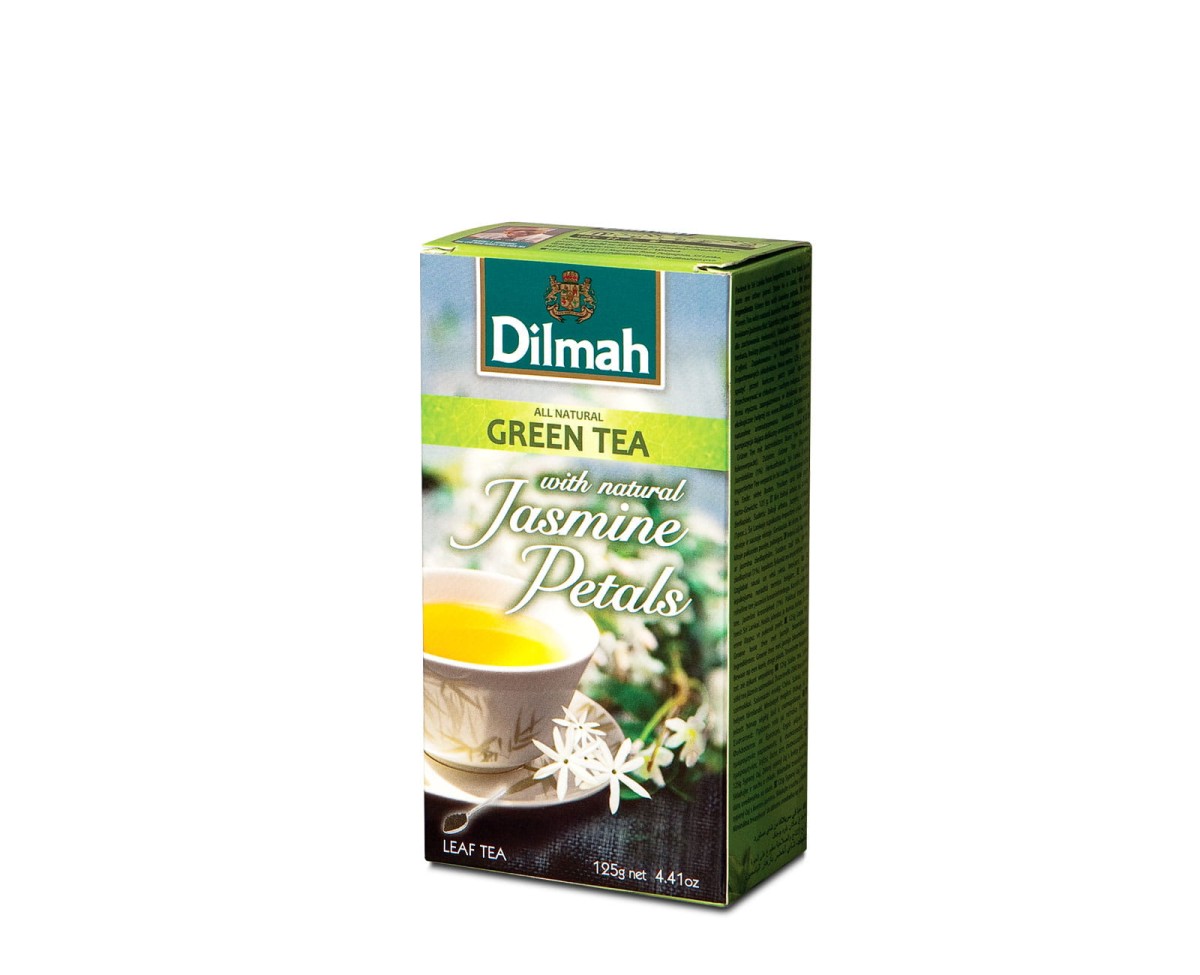 1Zielona herbata z kwiatami jaśminu. Dilmah Green Tea with natural Jasmine Petals [125g]