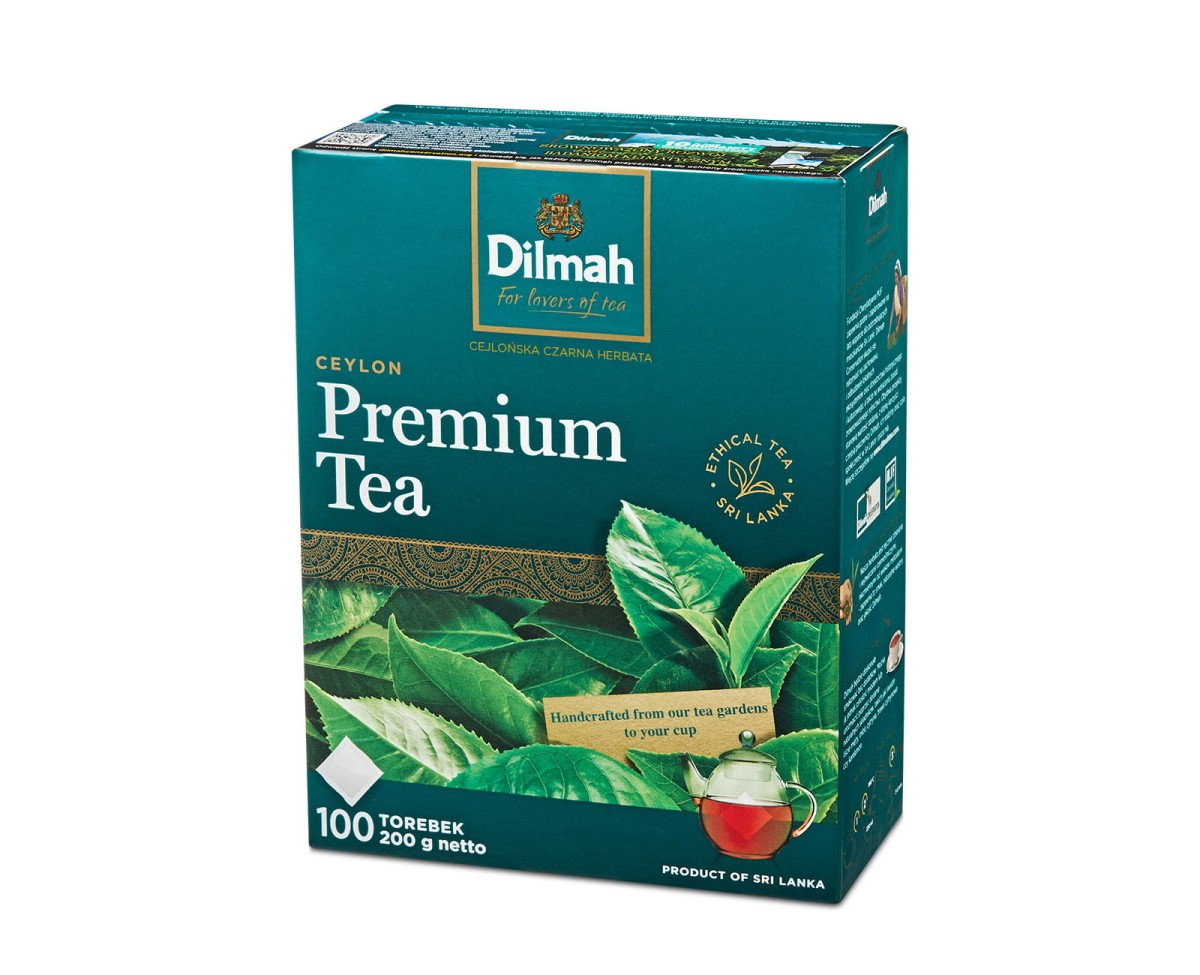 Herbata czarna ekspresowa - Dilmah Premium Tea [100x2g] - Klasyczna czarna herbata cejlońska.    100 torebek ekspresowych 2g bez zawieszki 1