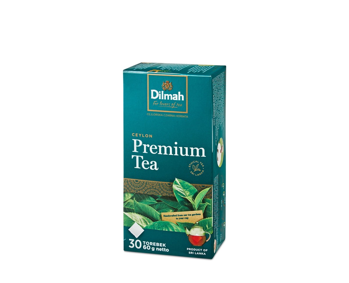 Herbata czarna - Dilmah Premium Tea [30x2g] - Klasyczna czarna herbata cejlońska.    30 torebek ekspresowych 2g bez zawieszki 1