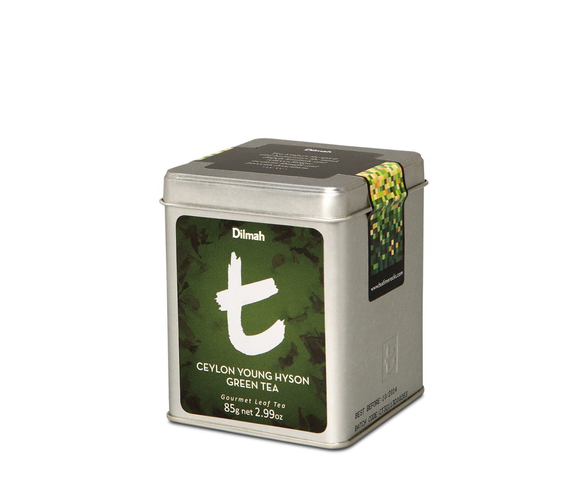 Herbata zielona sypka - Dilmah Ceylon Young Hyson Green Tea [85g] - Cejlońska zielona herbata - 85g sypkiej herbaty liściastej w puszce - 1