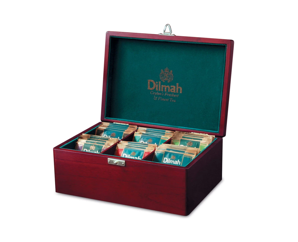 Herbaciane zestawy - Dilmah Luxury Presenter [60x2g] - Zestaw herbat czarnych i Earl Grey w skrzynce (po 10 kopert z 6 rodzajów) - 60 torebek ekspresowych 2g z zawieszką w kopercie 1