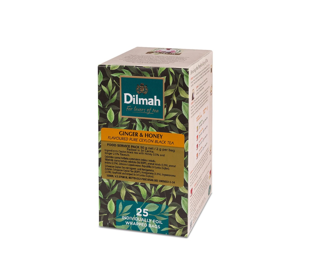 10655 Dilmah Ginger & Honey [25x2g] Cejlońska czarna herbata z aromatem imbiru i miodu.JPG