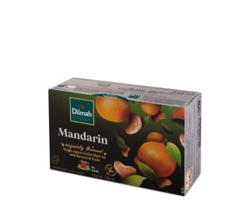 Herbaty czarne aromatyzowane Dilmah Mandarin [20x1,5g] Cejlońska czarna herbata z aromatem mandarynki - 20 torebek ekspresowych 1,5g z zawieszką 1