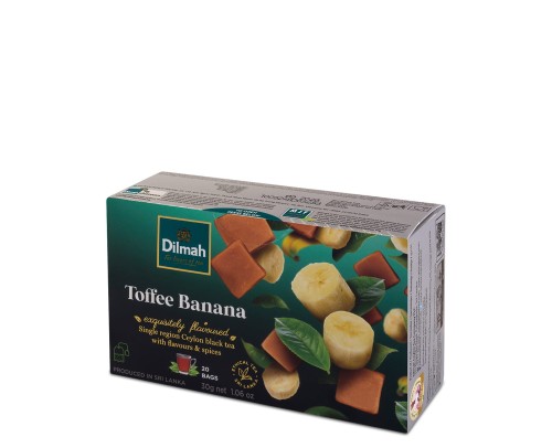 Herbaty czarne aromatyzowane Dilmah Toffee Banana [20x1,5g] Cejlońska czarna herbata z aromatem karmelu i banana 1