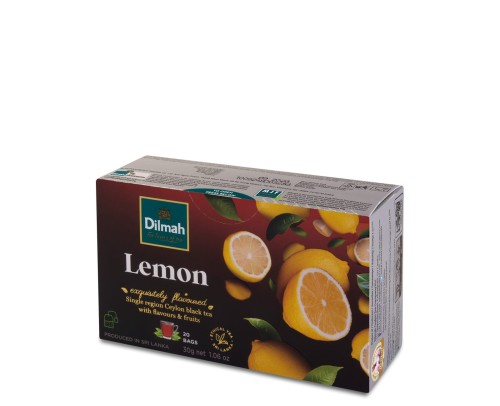 Herbata Czarna Aromatyzowana - Dilmah Lemon [20x1,5g] - Cejlońska czarna herbata z aromatem cytryny - 20 torebek ekspresowych 1,5g z zawieszką - 1