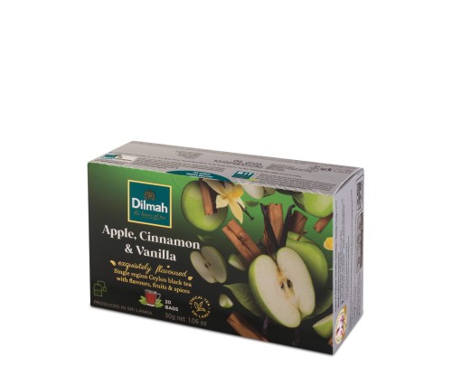 Herbaty czarne aromatyzowane Dilmah Apple Cinnamon Vanilla [20x1,5g] cejlońska czarna herbata z aromatem jabłka cynamonu i wanilii 1