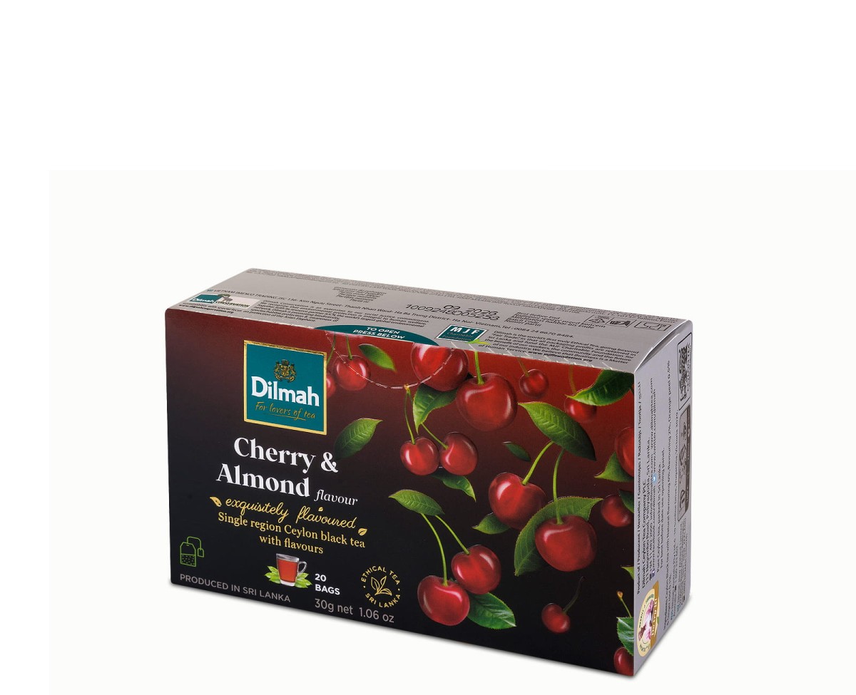 Herbaty czarne aromatyzowane Dilmah Cherry & Almond [20x1,5g] Cejlońska czarna herbata z aromatem wiśni i migdała 1
