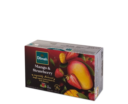 Herbaty czarne aromatyzowane Dilmah Mango & Strawberry [20x1,5g] Cejlońska czarna herbata z aromatem mango i truskawki 1