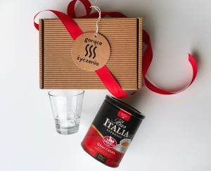 Box Kawowy "Gorące Życzenia" - Saquella Gran Crema ze Szklanką