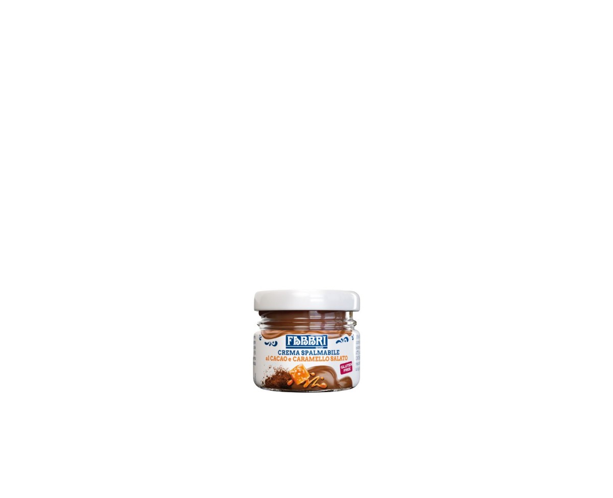 mini słoiczek - Dodatki spożywcze - Krem do Smarowania - Fabbri Crema Spalmabile al Cacao e Caramello Salato [30g] - Krem do smarowania o smaku kakao i słonego karmelu - 30g - 1