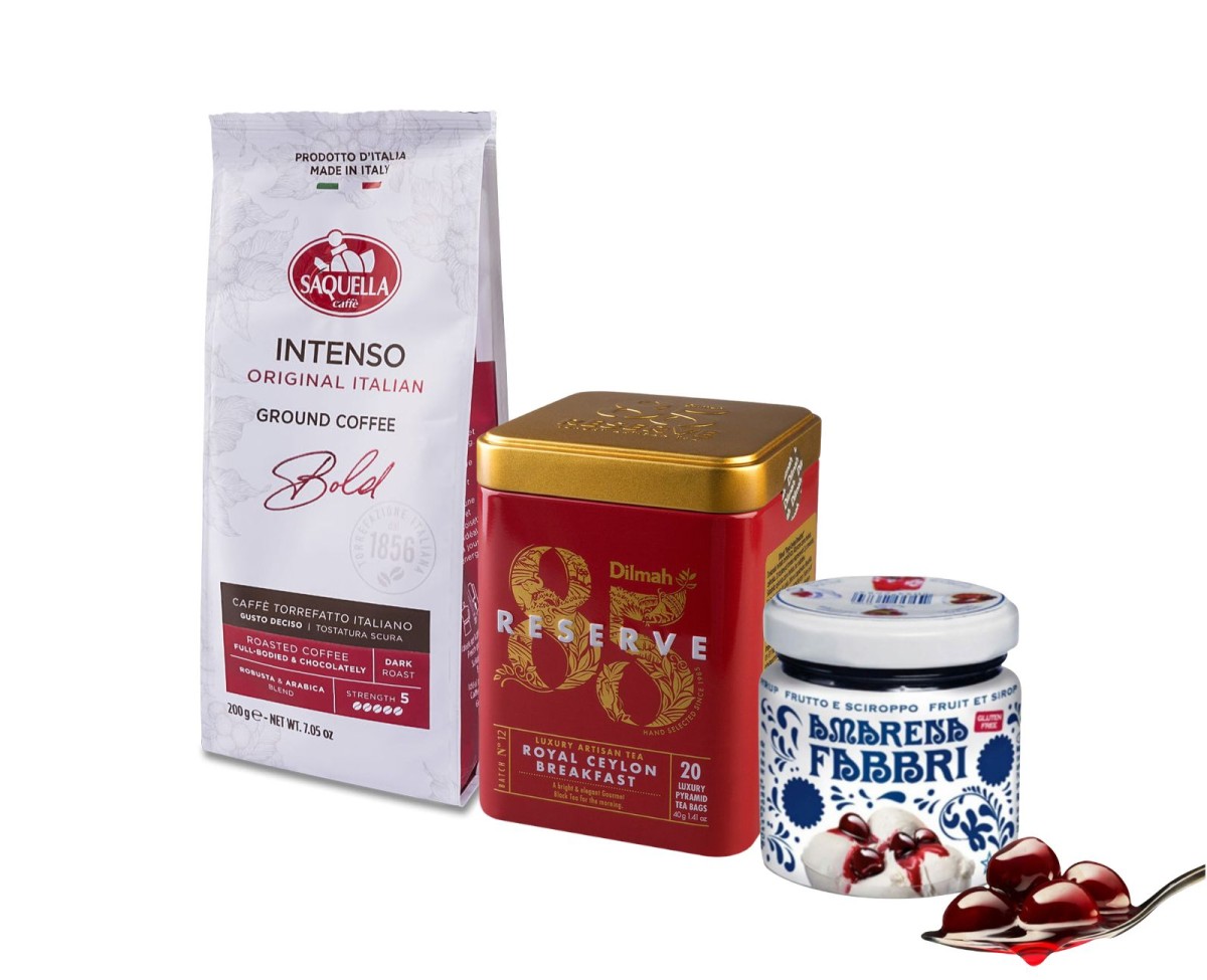Na prezent  Gotowe zestawy  Zestaw na prezent dla taty DIY - Zestaw dla taty inspirowany tradycją klasycznej kawy, luksusowej herbaty i włoskich akcentów