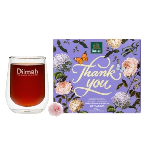 Prezent na Dzień Mamy Zestaw Herbat 4 SMAKI Dilmah Gift Pack + Szklanka
