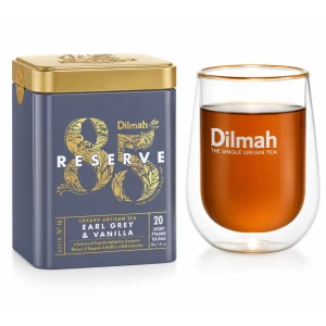 Prezent dla Mamy Dzien Matki Herbata EARL GREY WANILIA Dilmah + Szklanka