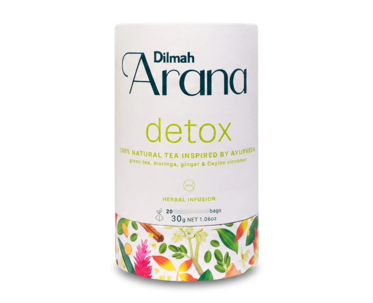 Herbata Zielona z dodatkami - Dilmah Arana Detox [20x1,5g] - Zielona cejlońska herbata, moringa, imbir, cejloński cynamon. Naturalny napar inspirowany Ajurwedą - 20 stożkowych torebek ekspresowych - 1