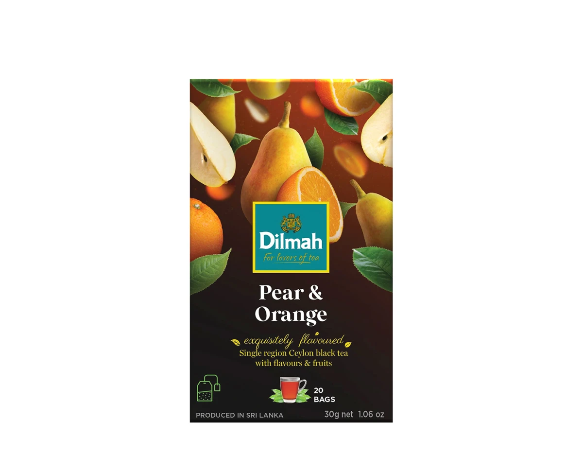Herbaty czarne aromatyzowane Dilmah pear&orange [20x1,5g] Cejlońska czarna herbata z aromatem gruszki i pomarańczy 1