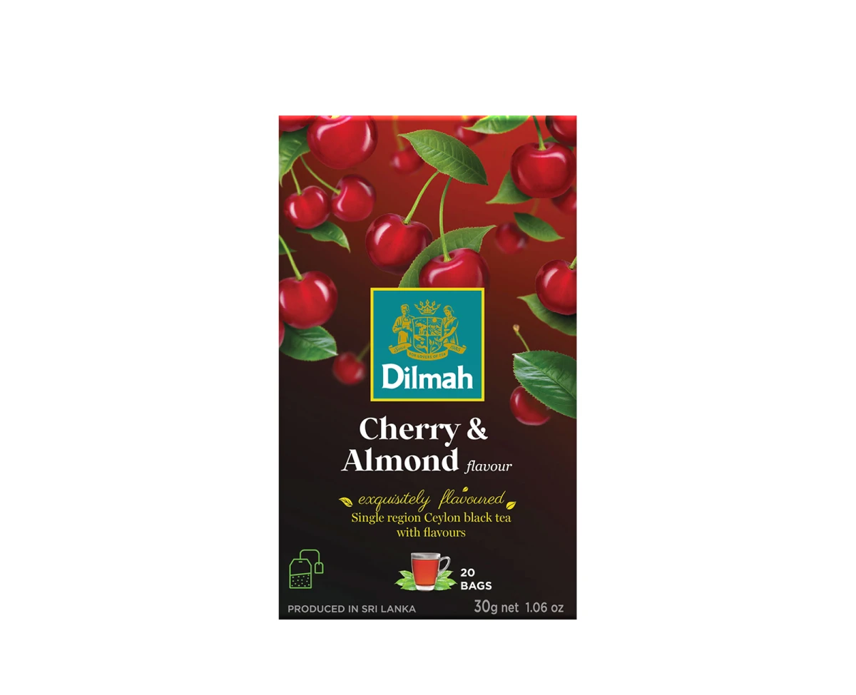 Herbaty czarne aromatyzowane Dilmah Cherry &amp; Almond [20x1,5g] Cejlońska czarna herbata z aromatem wiśni i migdała 5