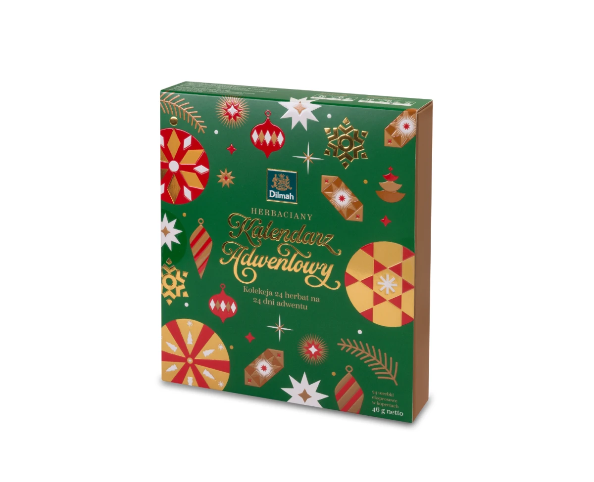 Kalendarze Adwentowe - Dilmah Advent Calendar [24x2g/1,5g] - 24 torebki ekspresowe 2g/1,5g z zawieszką w kopercie. Kolor zielony. 10