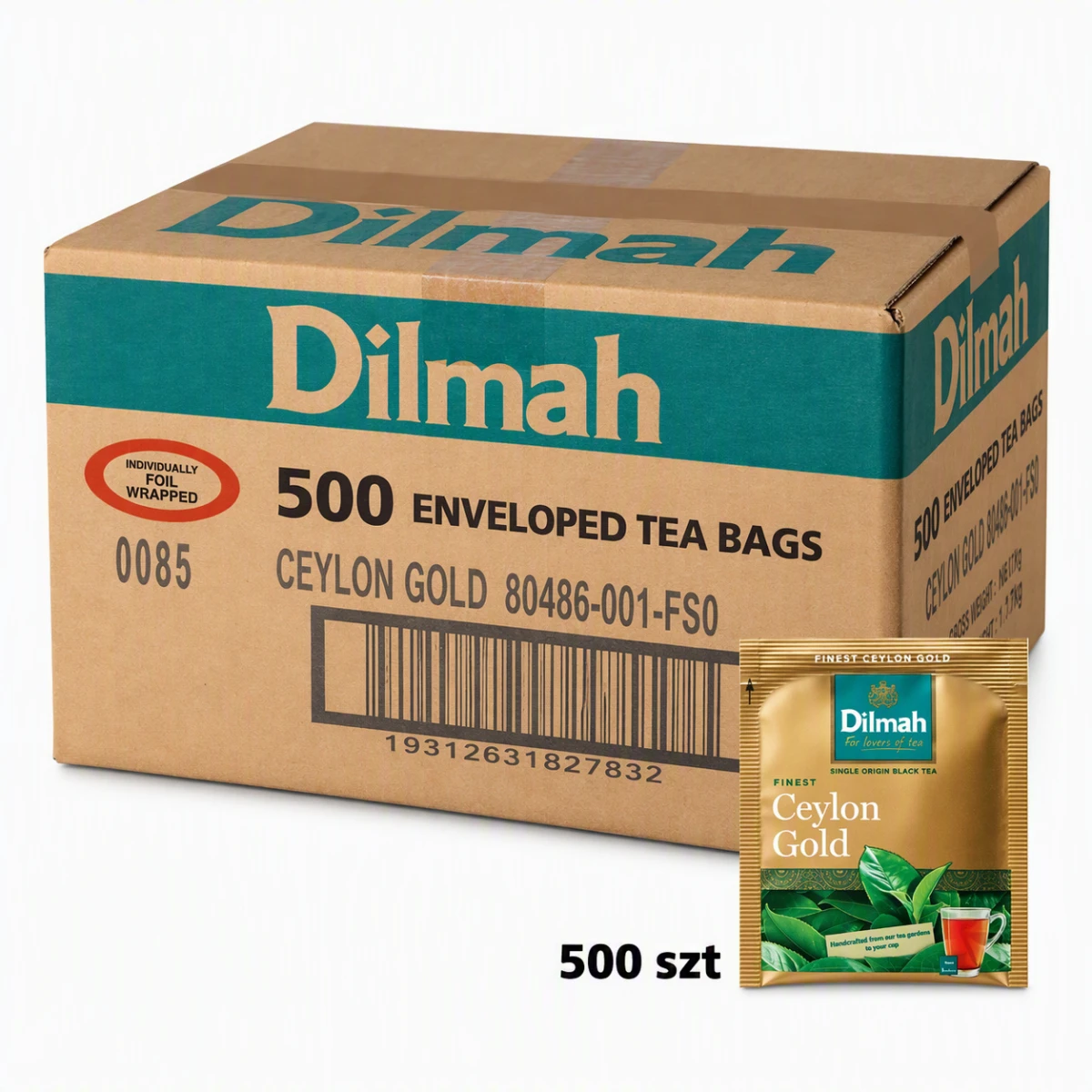 Herbaty czarne w kopertach - Dilmah Ceylon Gold [500x2g] - Klasyczna czarna herbata cejlońska - 500 torebek ekspresowych 2g z zawieszką w kopercie